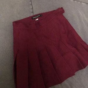 Maroon tennis skirt